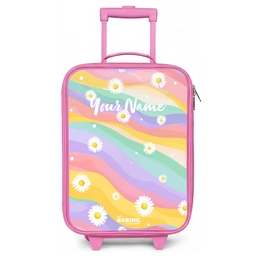 Madeliefjes op regenboogachtergrond Kinderkoffer - Roze klein -zz3dotto