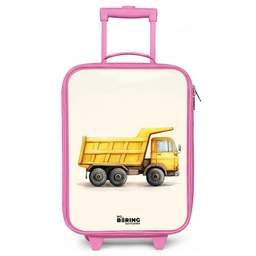 Kiepwagen - Getekend - Geel Kinderkoffer - Roze klein -zz3dotto