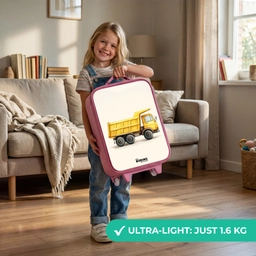 Kiepwagen - Getekend - Geel Kinderkoffer - Roze klein -sfeer2_EN