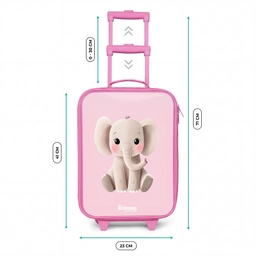 Olifant - Baby - Blosjes - Illustratie Kinderkoffer - Roze klein -productfoto_formaten
