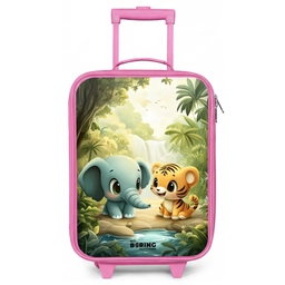 Olifant - Tijger - Bos - Jungle Kinderkoffer - Roze klein -zz3dotto