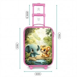 Olifant - Tijger - Bos - Jungle Kinderkoffer - Roze klein -productfoto_formaten