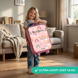 Regenbogen op een roze achtergrond Kinderkoffer - Roze klein -sfeer2_EN