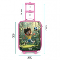 Voetbal - Jongen - Bos Kinderkoffer - Roze klein -productfoto_formaten