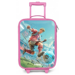 Voetbal - Jongen - Stadion - Elektrisch Kinderkoffer - Roze klein -zz3dotto