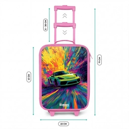 Sportwagen - Explosie - Kleurrijk - Verfstrepen Kinderkoffer - Roze klein -productfoto_formaten
