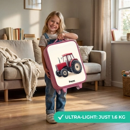 Tractor - Getekend - Rood Kinderkoffer - Roze klein -sfeer2_EN