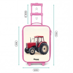 Tractor - Getekend - Rood Kinderkoffer - Roze klein -productfoto_formaten