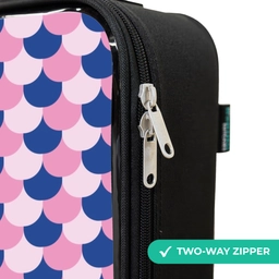 Schubben - Patroon - Blauw - Roze Kinderkoffer - Zwart klein -rits_UK