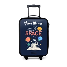 Astronaut - Quote - Planeten - Sterren Kinderkoffer - Zwart klein -3d