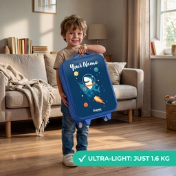 Dier - Ruimte - Planeet - Raket Kinderkoffer - Blauw klein -sfeer2_EN