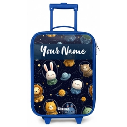 Dieren - Astronaut - Planeten - Sterren Kinderkoffer - Blauw klein -zz3dotto