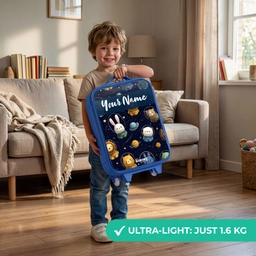 Dieren - Astronaut - Planeten - Sterren Kinderkoffer - Blauw klein -sfeer2_EN