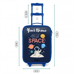 Astronaut - Quote - Planeten - Sterren Kinderkoffer - Blauw klein -productfoto_formaten