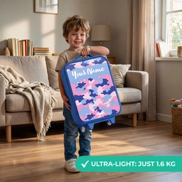 Camouflage - Roze - Blauw Kinderkoffer - Blauw klein -sfeer2_EN