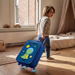 Dino - Planeet - Ster - Blauw Kinderkoffer - Blauw klein -sfeer1