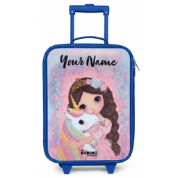 Meisje - Eenhoorn - Glitter Kinderkoffer - Blauw klein -zz3dotto