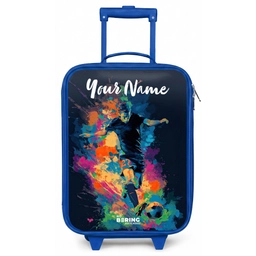 Neon - Voetballer - Kleurrijk Kinderkoffer - Blauw klein -zz3dotto
