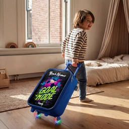 Neon - Graffiti - Voetbal - Kleurrijk Kinderkoffer - Blauw klein -sfeer1