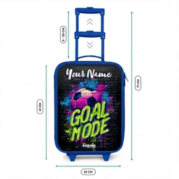 Neon - Graffiti - Voetbal - Kleurrijk Kinderkoffer - Blauw klein -productfoto_formaten