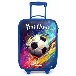 Neon - Voetbal - Kleurrijk Kinderkoffer - Blauw klein -zz3dotto