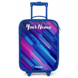 Neon - Strepen - Abstract - Blauw - Roze Kinderkoffer - Blauw klein -zz3dotto