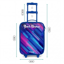 Neon - Strepen - Abstract - Blauw - Roze Kinderkoffer - Blauw klein -productfoto_formaten