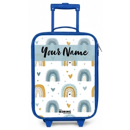 Patroon - Regenboog - Hartjes Kinderkoffer - Blauw klein -zz3dotto