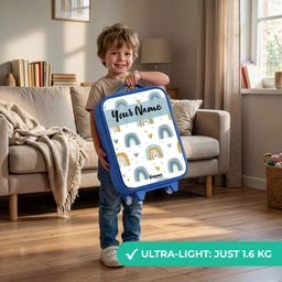 Patroon - Regenboog - Hartjes Kinderkoffer - Blauw klein -sfeer2_EN