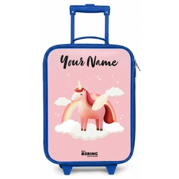 Eenhoorn - Vleugels - Roze - Regenboog Kinderkoffer - Blauw klein -zz3dotto