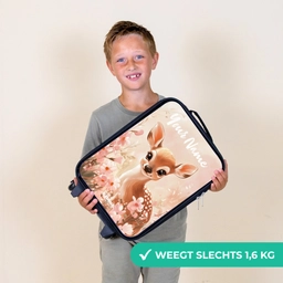 Hertje - Bloemen - Stippen - Roze Kinderkoffer - Zwart klein -sfeer4_NL