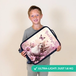 Kitten - Vlinders - Paars - Bloemen Kinderkoffer - Zwart klein -sfeer4_UK