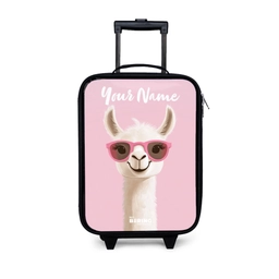 Lama - Wit - Zonnebril - Wimpers Kinderkoffer - Zwart klein -3d