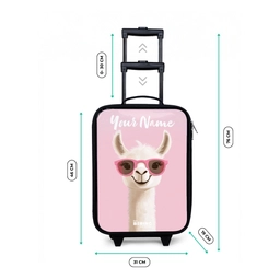 Lama - Wit - Zonnebril - Wimpers Kinderkoffer - Zwart klein -productfoto_formaten