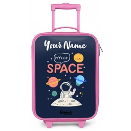 Astronaut - Quote - Planeten - Sterren Kinderkoffer - Roze klein -zz3dotto