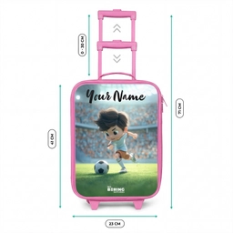 Jongen - Stadion - Voetbal - Zonlicht Kinderkoffer - Roze klein -productfoto_formaten