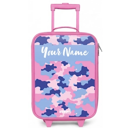 Camouflage - Roze - Blauw Kinderkoffer - Roze klein -zz3dotto