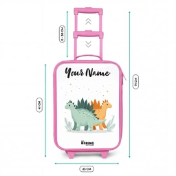 Dinos - Dieren - Sterren Kinderkoffer - Roze klein -productfoto_formaten