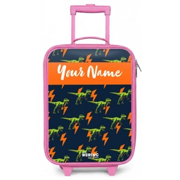 Dinos - Bliksem - Dieren - Blauw Kinderkoffer - Roze klein -zz3dotto