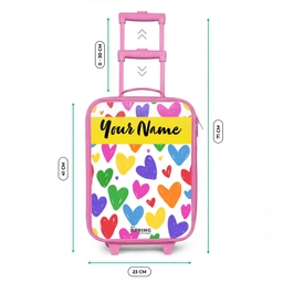Hartjes - Patroon - Kleurrijk Kinderkoffer - Roze klein -productfoto_formaten