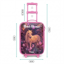 Paard - Bloemen - Paars - Vlinder Kinderkoffer - Roze klein -productfoto_formaten