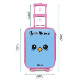 Kawai - Vogel - Blauw Kinderkoffer - Roze klein -productfoto_formaten