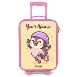 Kawai - Pinguin - Rolschaatsen Kinderkoffer - Roze klein -zz3dotto