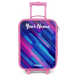 Neon - Strepen - Abstract - Blauw - Roze Kinderkoffer - Roze klein -zz3dotto