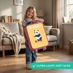 Panda - Step - Geel Kinderkoffer - Roze klein -sfeer2_EN