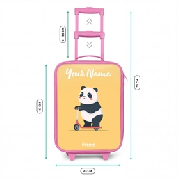Panda - Step - Geel Kinderkoffer - Roze klein -productfoto_formaten