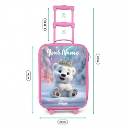 Ijsbeer - Kroon - Winter Kinderkoffer - Roze klein -productfoto_formaten