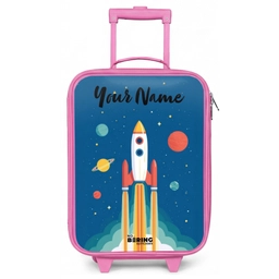 Raket - Planeet - Sterren - Veelkleurig Kinderkoffer - Roze klein -zz3dotto