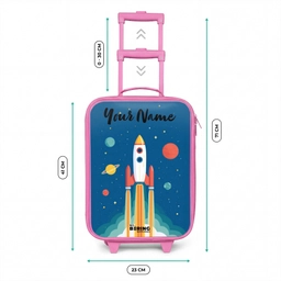 Raket - Planeet - Sterren - Veelkleurig Kinderkoffer - Roze klein -productfoto_formaten