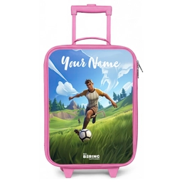 Voetballer - Gras - Goal - Kleurrijk Kinderkoffer - Roze klein -zz3dotto